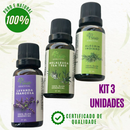 KIT LAVANDA + MELALEUCA + ALECRIM ÓLEO ESSENCIAL PURO GOTEJADOR