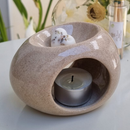 Rechaud Aromatizador Oval – Para Óleos Essenciais e Wax Melts | Areia