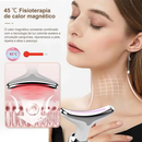 Massageador De Pescoço e Rosto LED Vermelha/Azul/Verde - Redução Rugas e Estímulo Colágeno Facial