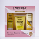 Kit Banho Premium Laborene Melancia – Sabonete + Esfoliante + Hidratante + Escova Mágica