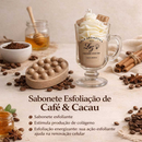 Vela Aromática na Taça Cappuccino100%Coco+Sabonete Massageador Café&Cacau Presente Perfeito Maes