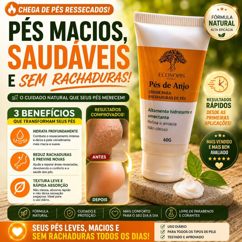 Creme de Uréia para Rachaduras de Pés 100% Natural