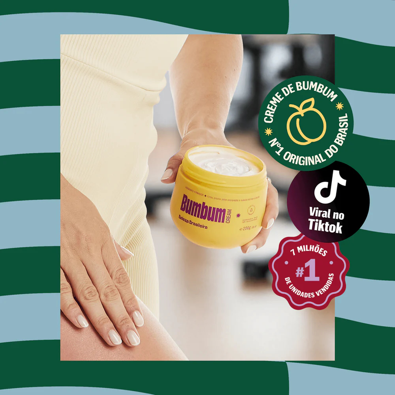 Bumbum Cream 200g Creme Tratamento Redutor de Celulite Estrias Hidratante Corporal Ação Termogênica