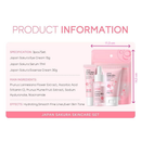 Japan Sakura Skincare Set 3 pçs Serum+Eye Cream+Cream Laikou